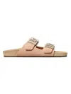 Tory Burch Mellow Suede Dual-buckle Slide Sandals