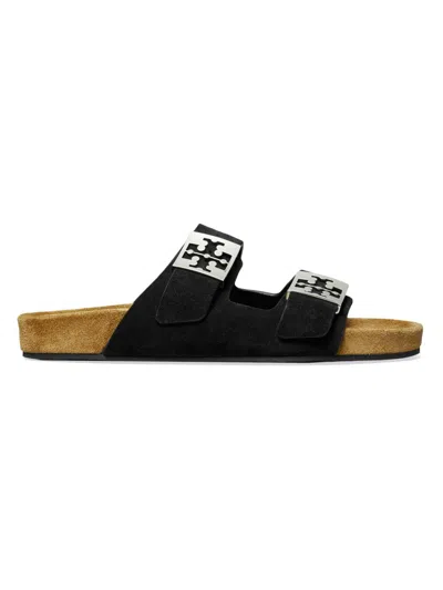 TORY BURCH WOMEN'S MELLOW LOGO-DETAIL SUEDE SANDALS