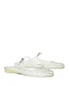 Tory Burch Mellow Jelly Mary Jane Ballerina Mules In Clear/wilver