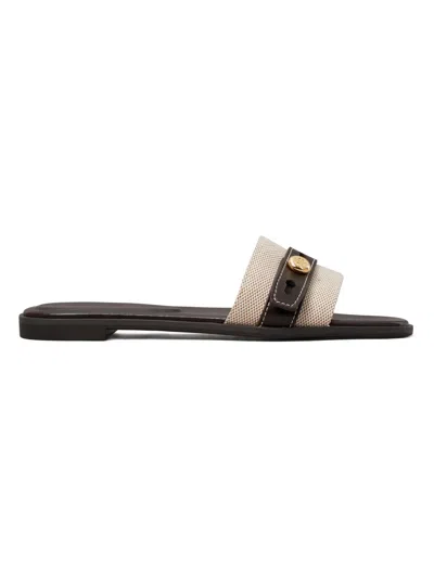Tory Burch Chic Leather Slide Sandals For Women In Burgundy