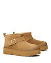 Tory Burch Mellow Genuine Shearling Lined Platform Boot In Chestnut