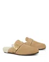Tory Burch Mules Mellow In Shearling Color Taupe In Noisette