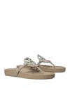 Tory Burch Women's Miller Cloud Knotted Sandals In Gray