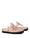 Tory Burch Miller Cloud Lug Sandal In Pink Brick