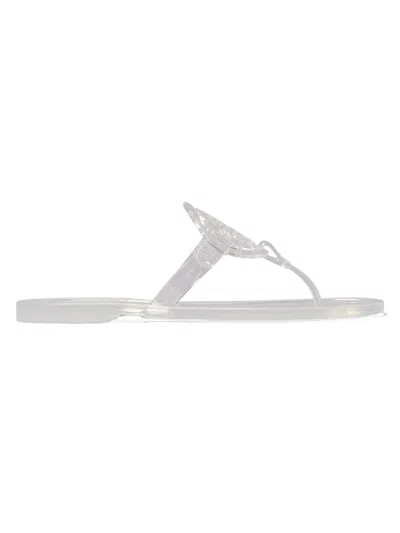 Tory Burch Miller Jelly Thong Sandals In Silver