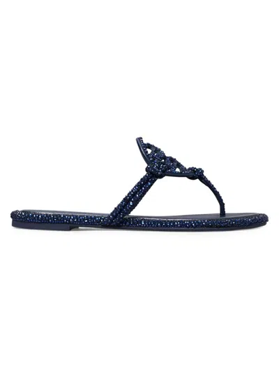 Tory Burch Women's Miller Knotted Flip-flop Sandals In Blue