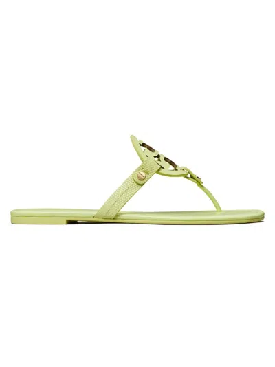 Tory Burch Women's Miller Leather Thong Sandals In Lime Leaf