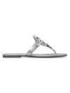 Tory Burch Women's Miller Metallic Leather Thong Sandals In Silver