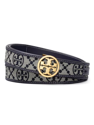 Tory Burch Women's Miller Monogram Belt In Blue