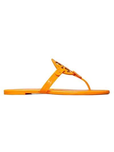 Tory Burch Miller Patent Leather Sandals In Orange