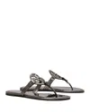 Tory Burch Miller Crocodile Leather Sandals In Gray