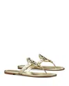 Tory Burch Miller Crystal Embellished Thong Sandals In Spark Gold