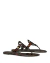 Tory Burch Miller Tortoise-print Leather Sandals In Tortoise