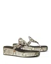 Tory Burch Miller Platform Wedge Flip Flop In Granite