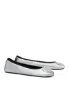 Tory Burch Reva Ballet Flats In Silver