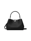 Tory Burch Eleanor Pebbled Leather Satchel Shoulder Bag In Black