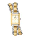 Tory Burch The Mini Eleanor Two Hand Two Tone Stainless Steel Watch