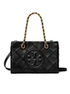 Tory Burch Women's Mini Fleming Soft Chain Tote Bag In Black