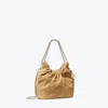 Tory Burch Women's Mini Fleming Soft Suede Hobo Bag, One Size In Gray