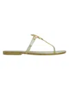 Tory Burch Women's Mini Miller Jelly Thong Sandals In Silvergold