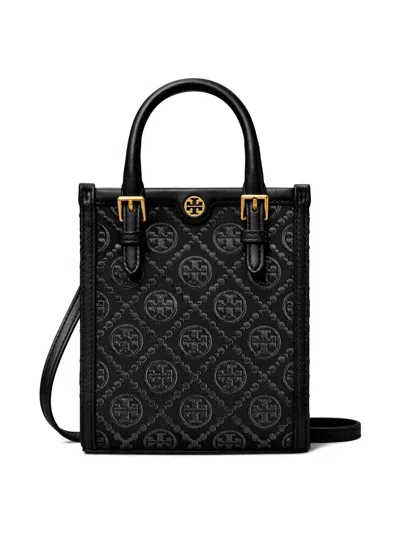 Tory Burch Women's Mini T Monogram Tote Bag In Black
