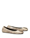 Tory Burch Minnie Travel Ballet Fl In Cream Roccia