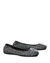 Tory Burch Silver Silver Minnie Tweed Ballet Flats In Silver Confetti