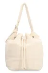 Tory Burch Textured Fabric Shoulder Bag With Adjustable Strap In Off White