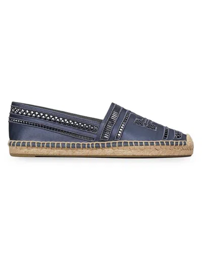 Tory Burch Open Weave Espadrilles In Blue