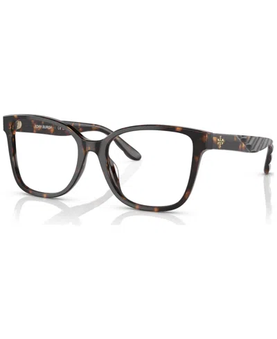 Tory Burch Women's Oval Eyeglasses Ty2129u In Dark Tortoise