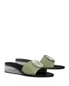 Tory Burch Patos Wedge Slide In Green