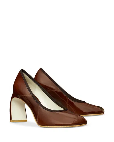Tory Burch Women's Peep Toe 90 Pumps In Brown