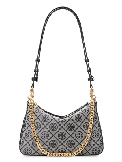 Tory Burch Small Perry T Monogram Jacquard Shoulder Bag In Blue