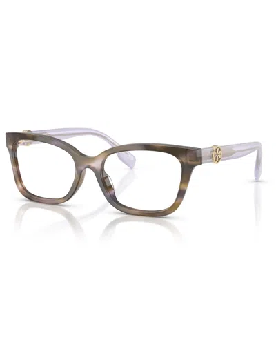 Tory Burch Women's Phantos Eyeglasses, Ty2159u In Striated Purple