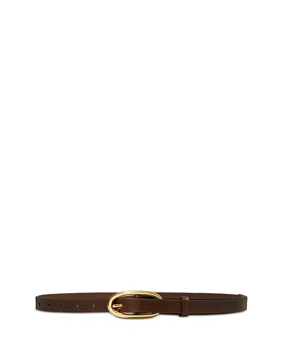 Tory Burch Women's Pierced Buckle Leather Belt In Brown