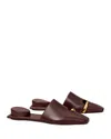 TORY BURCH WOMEN'S PIERCED LEATHER MULES