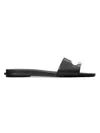 Tory Burch Pierced Slide Flat Shoes With Soft Caprine Leather In Black
