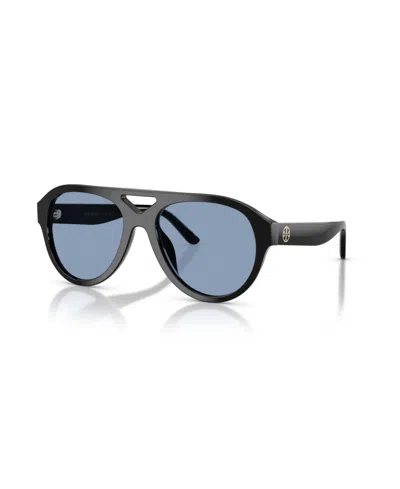 Tory Burch Women's Pilot Sunglasses, Ty7233u In Black
