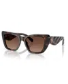 Tory Burch Ty7216u Cat-eye Acetate Sunglasses In Dark Tortoise