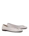 Tory Burch Quilted Cap Toe Ballet Flat In Bay Gray