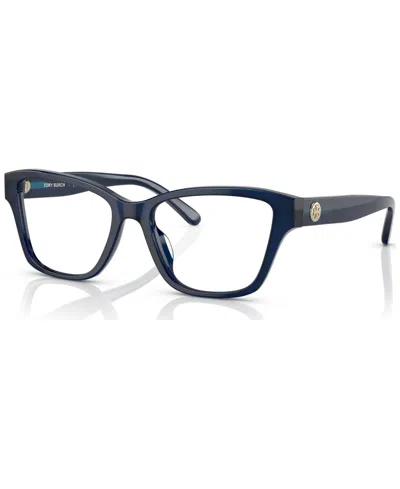 Tory Burch Women's Rectangle Eyeglasses Ty2131u In Transparent Navy
