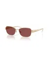 Tory Burch 55mm Gradient Polarized Rectangular Sunglasses In Gold