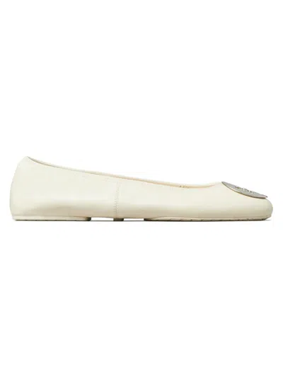 Tory Burch Leather Ballet Flats With Toe Embellishment In Multi