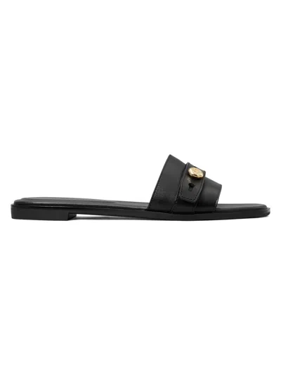 TORY BURCH WOMEN'S ROMY LEATHER SLIDE SANDALS