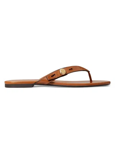 Tory Burch Romy Thong Sandals Classic Cuoio In Brown