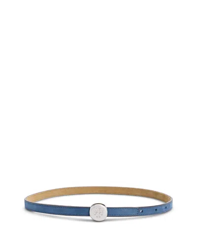 Tory Burch Women's Romy Reversible Suede Belt In Blue