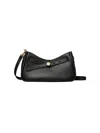 Tory Burch Romy Black Shoulder Bag With Removable Shoulder Strap And Logo Plaque On The Front In Leather Woman In Black