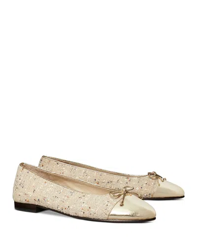 Tory Burch Women's Sequined Cap Toe Ballet Flats In Neutral