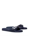Tory Burch Buckle Slide Sandal In Blue