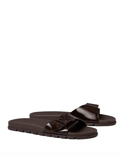 Tory Burch Women's Slip On Buckled Slide Sandals In Brown